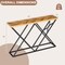 Natural - Black Console Table with Solid Metal Frame and Storage Shelf 55"